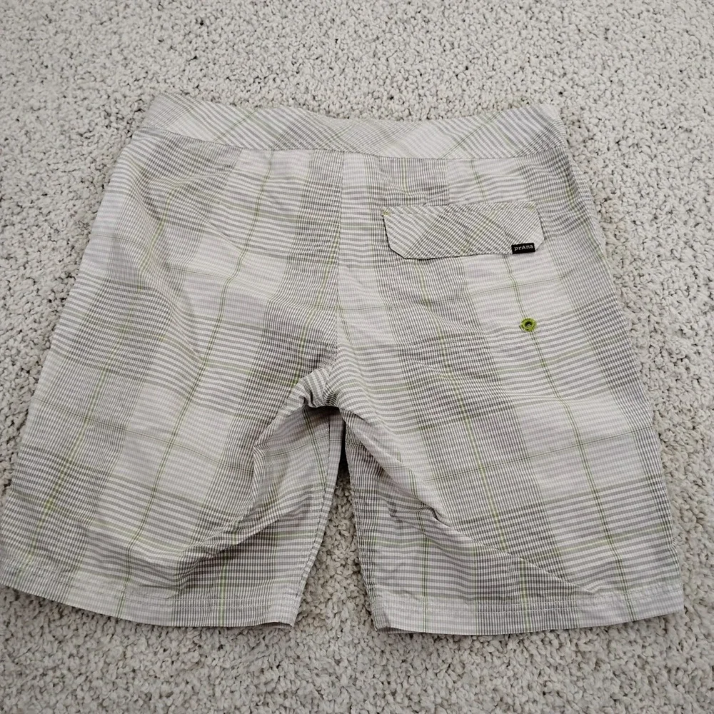 prAna Swim Trunks Mens 32 Beige Board Shorts Pool Surf Beach UPF 50+ Outdoor A2